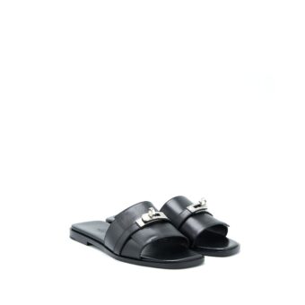 Hermes Size 37 Giuliano Sandal Calfskin Black SHW