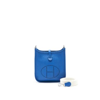 HERMES MINI EVELYNe MYKONOS/ BLANC STAMP Y