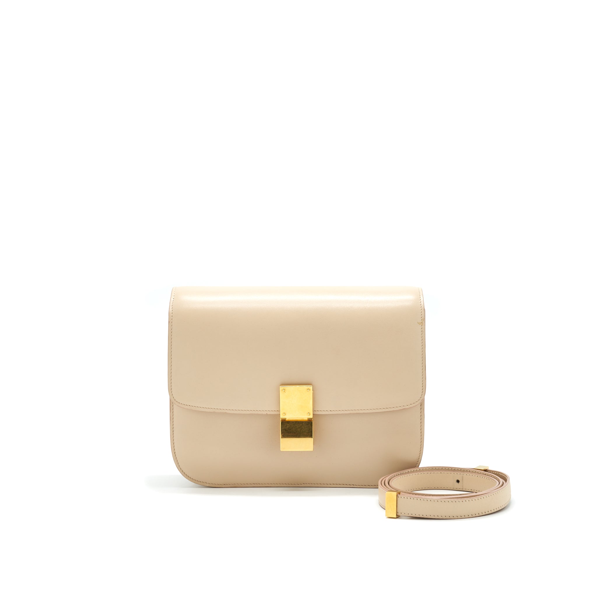 CELINE MEDIUM CLASSIC BOX BAG CALFSKIN BEIGE