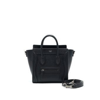 Celine Nano Luggage in Grained Leather Black