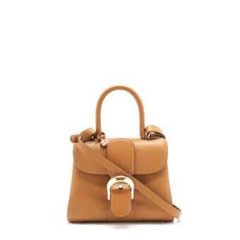 delvaux mini brilliant bag Grained Calfskin Gold GHW