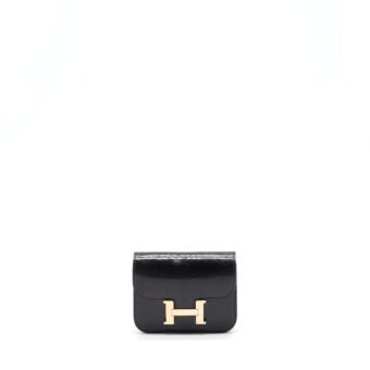 Hermes constance slim lizard leather black with RGHW stamp Z