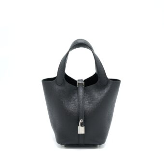 Hermes Picotin 18 Lock Bag Clemence Black SHW Stamp U