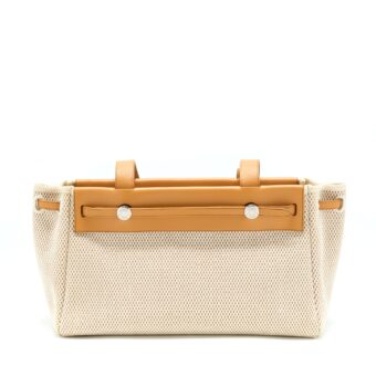 Hermes Vintage Cloth Tote With Exchange Pocket SHW Stamp Square H