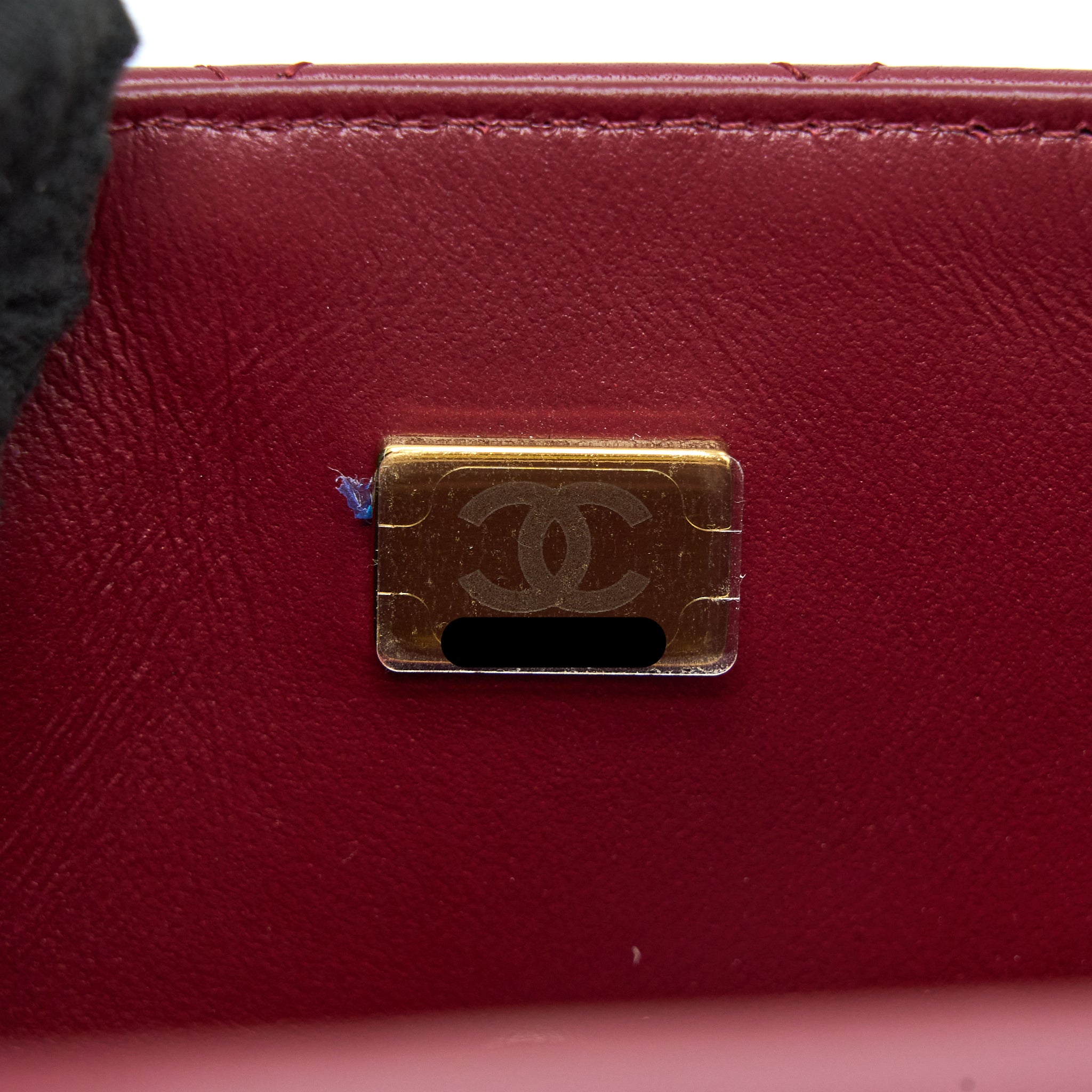Chanel Top Handle Mini Rectangular Flap Bag Lambskin Burgundy GHW (Microchip) - Image 13