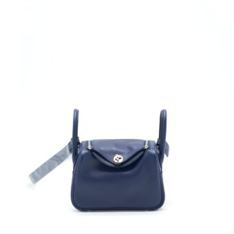 Hermes mini Lindy Swift Navy/Bleu Frida SHW stamp Z