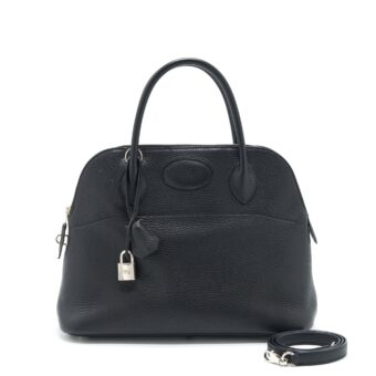 Hermes bolide 31 clemence leather black with SHW stamp T
