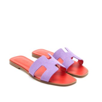 Hermes size 37.5 Oran Sandal Violet Parme