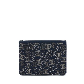 Chanel CC Logo Studded Clutch Limited Edition Black Hardware