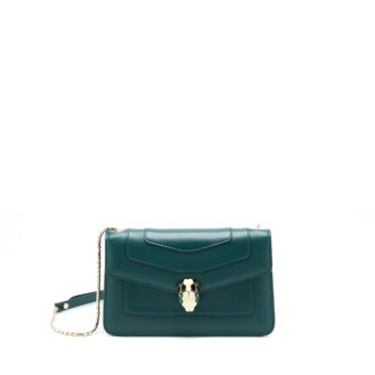 Bvlgari Serpenti Forever Chain Bag Calfskin Green LGHW