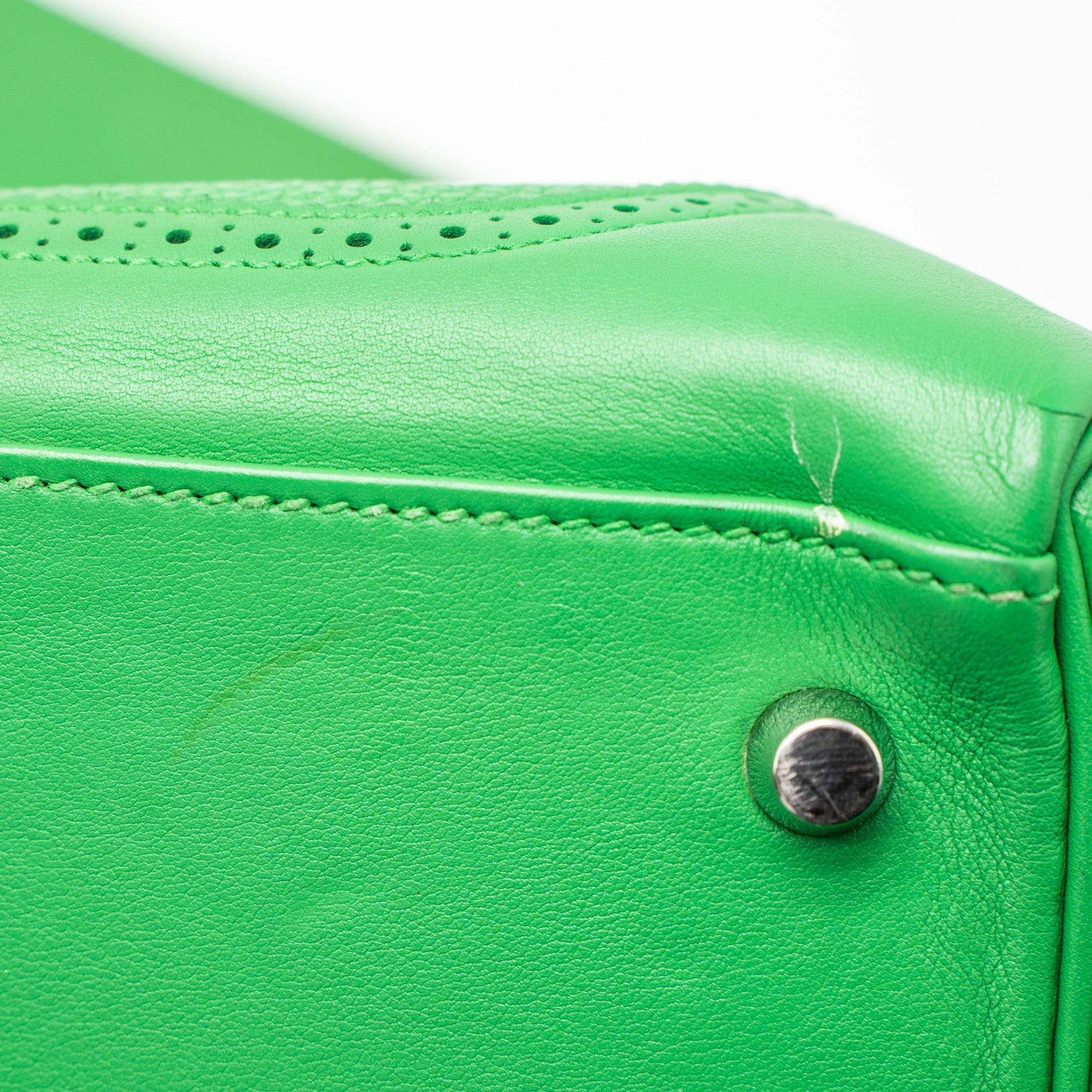 Hermes Kelly 32 Ghillies Togo/Swift Bamboo SHW Stamp Square R - Image 10