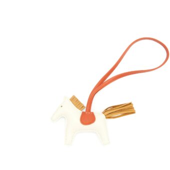 Hermes rodeo PM bag Charm Craie / Sesame / Cornaline