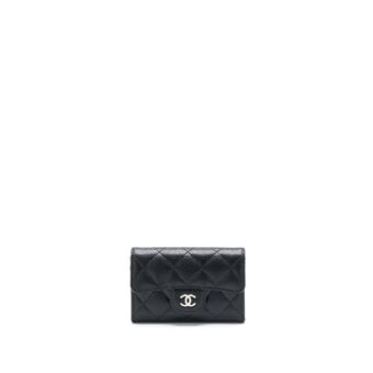 Chanel Classic Flap Card Holder Caviar Black SHW
