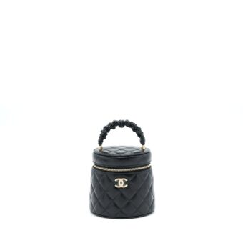 Chanel 22S Top Handle Vanity Lambskin Black LGHW