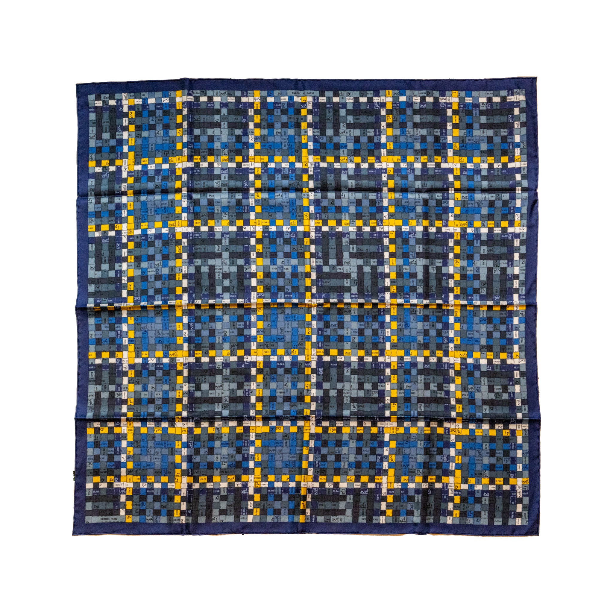 Hermes 90CM Silk Scarf Bolduc Au Carre Multicolour