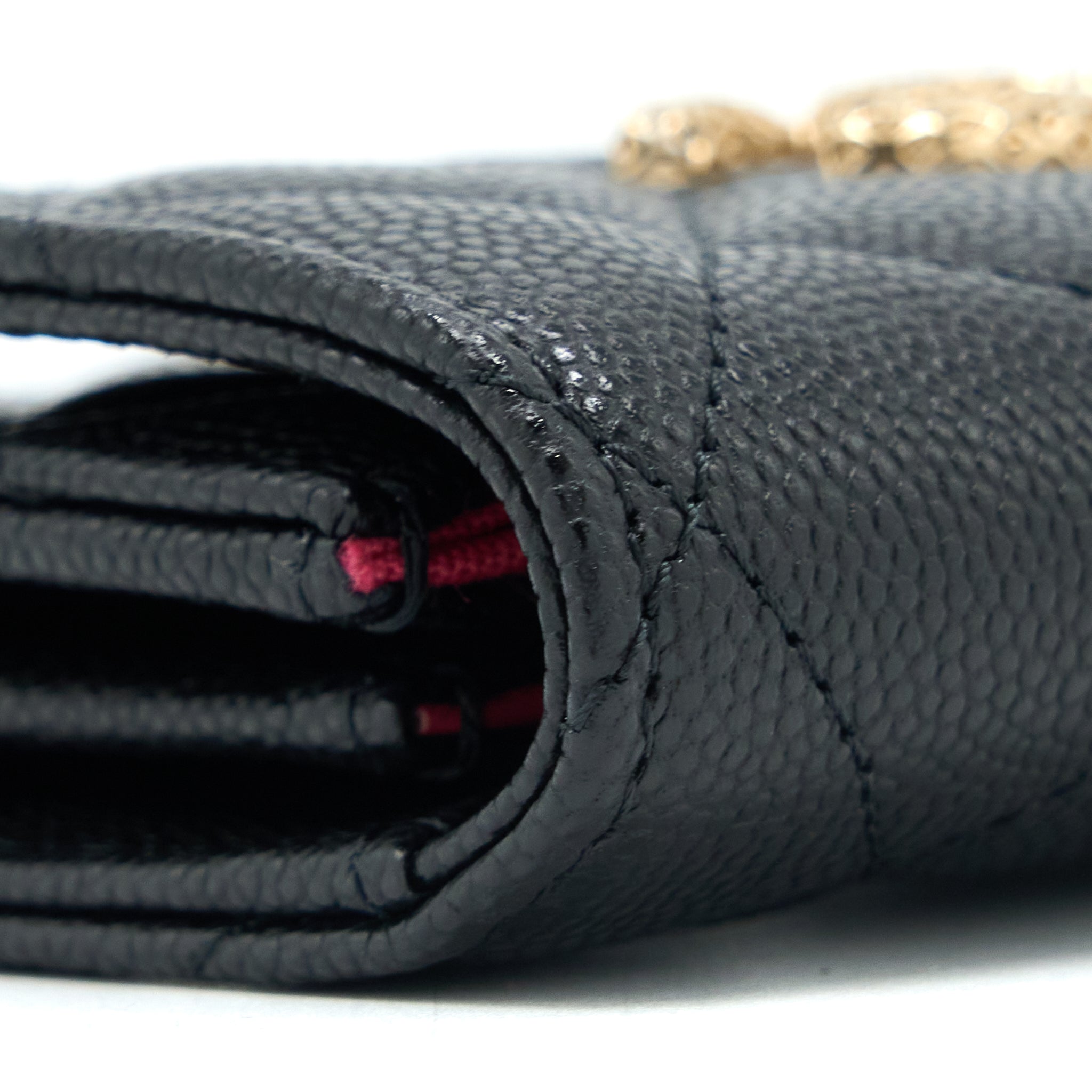 Chanel 23P Detail Logo Flap Card Holder Caviar Black LGHW (Microchip) - Image 7