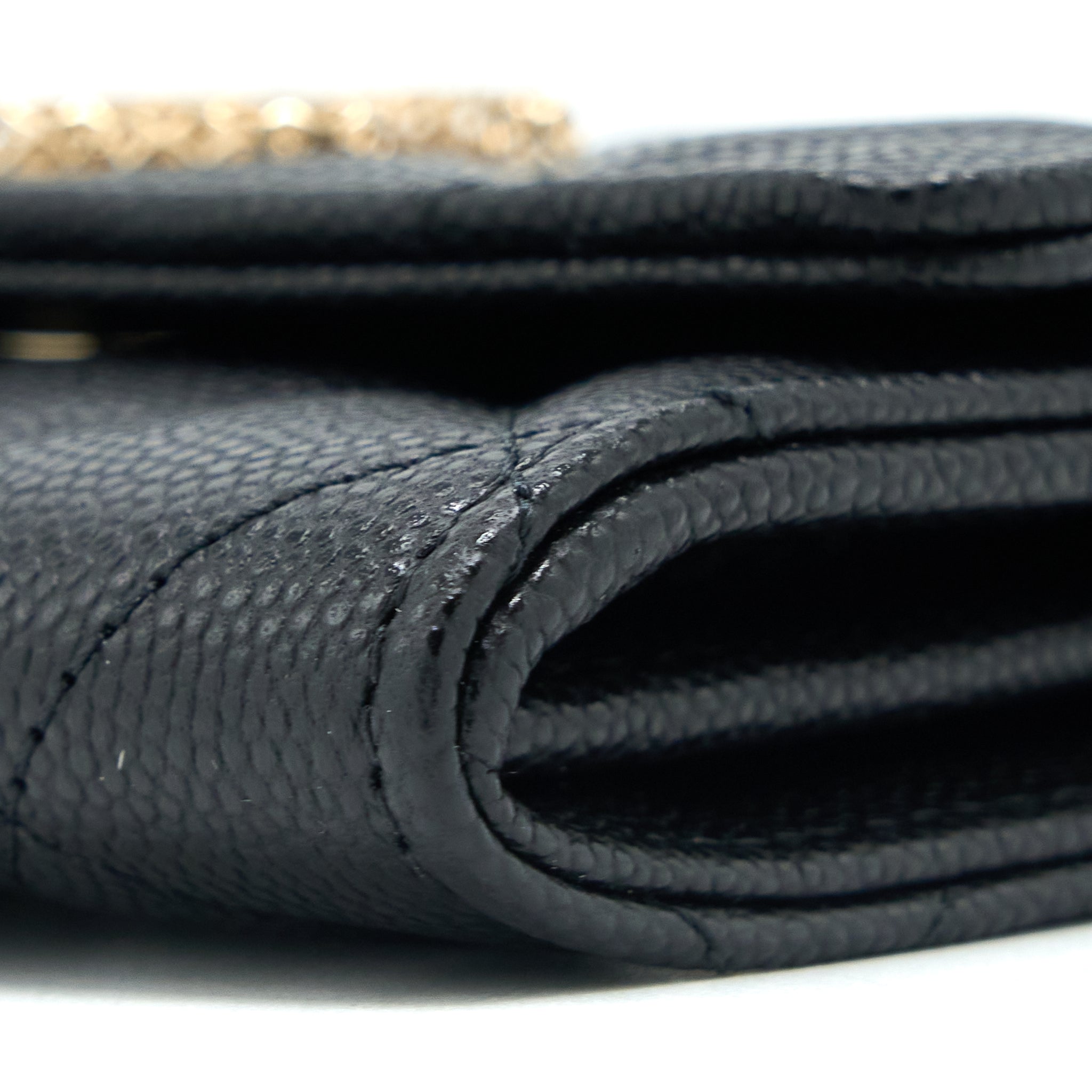 Chanel 23P Detail Logo Flap Card Holder Caviar Black LGHW (Microchip) - Image 8