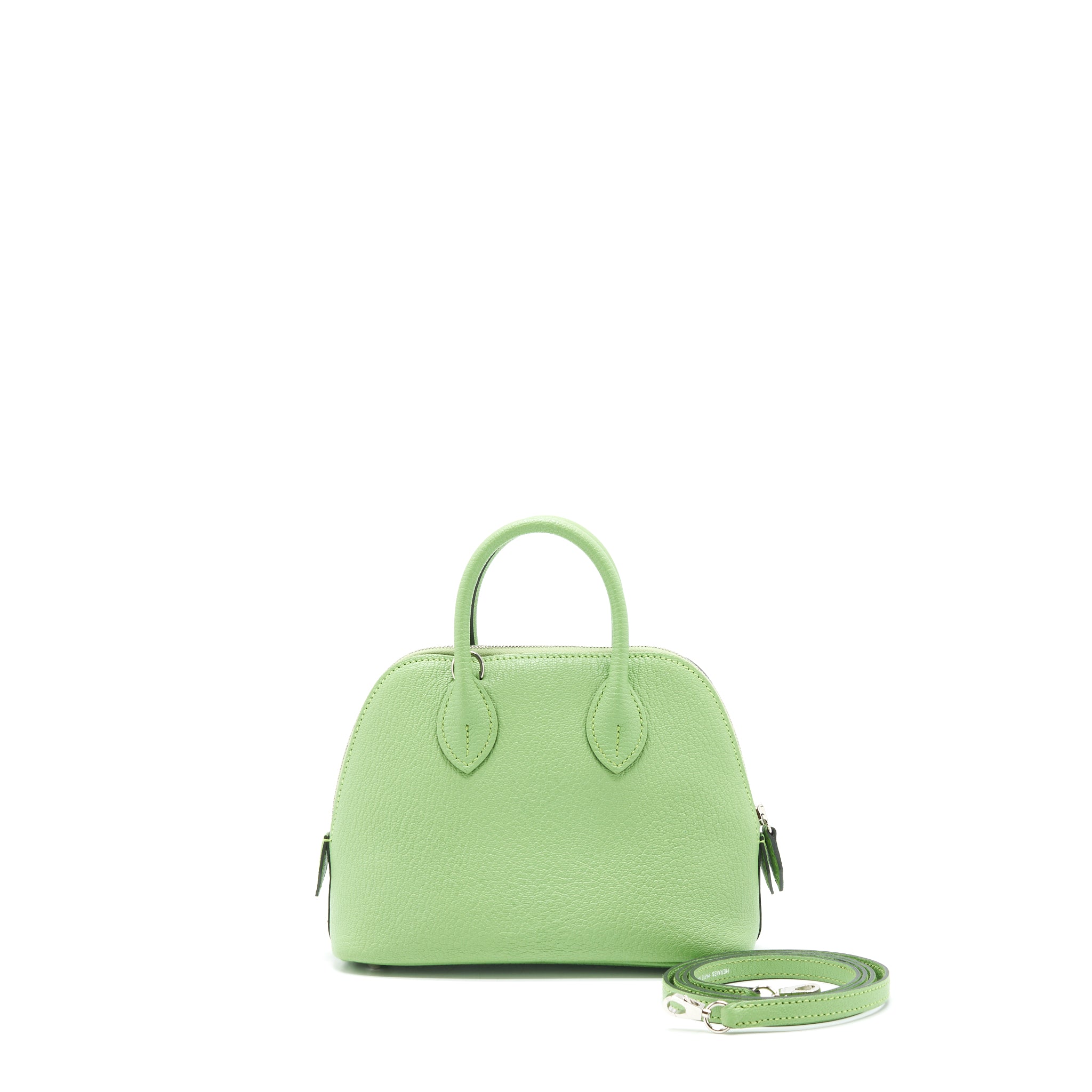 Hermes Mini Bolide Chevron Mysore Vert Criquet SHW stamp D