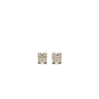 HERMES MINI POP H EARRINGS MARRON GLACE SHW