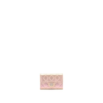 Chanel 21K Iridescent Pink Flap Card Holder