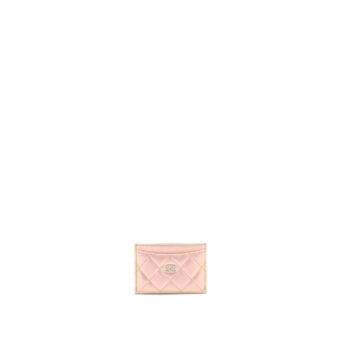 Chanel 21K Iridescent Pink Flat Card Holder