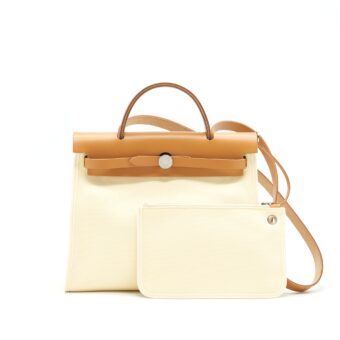 Hermes Herbag Zip 31 Vanille / Natural Sable SHW Stamp Y