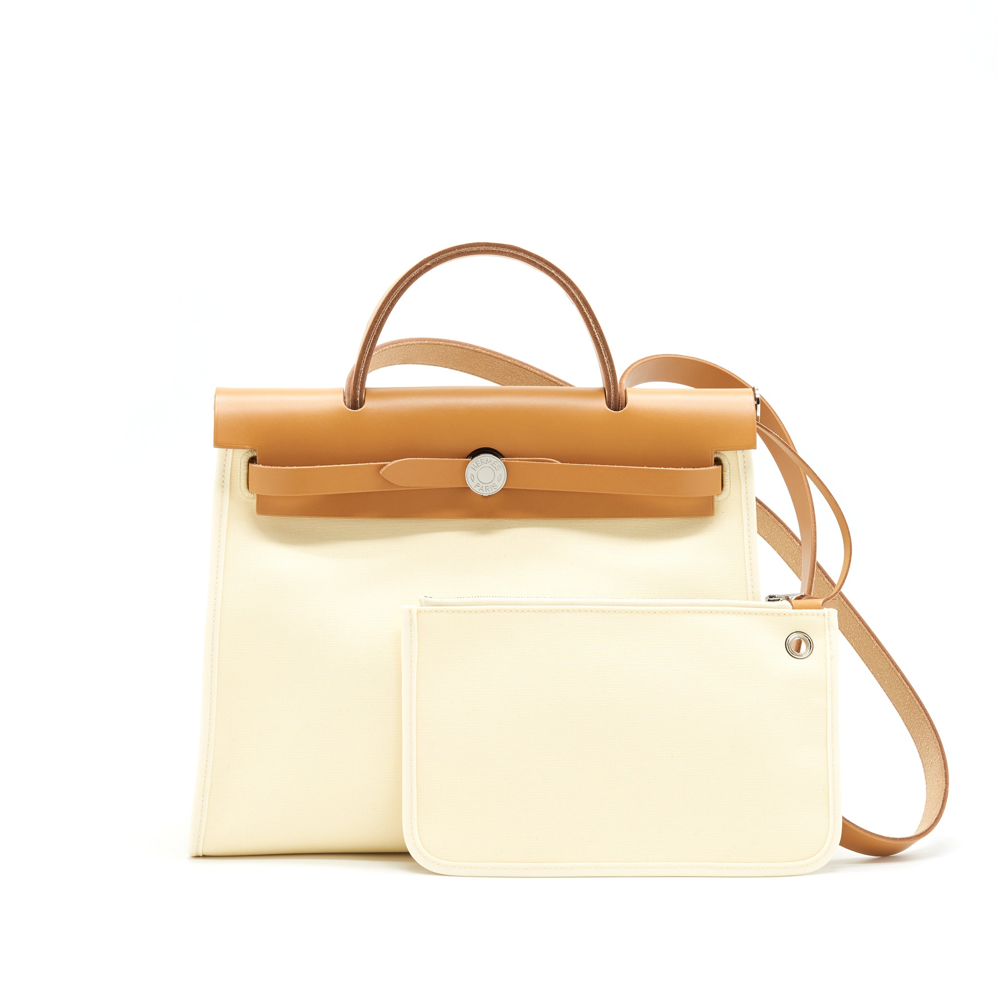 Hermes Herbag Zip 31 Vanille / Natural Sable SHW Stamp Y