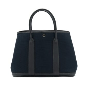 Hermes Garden Party 36 Black SHW Stamp Square O