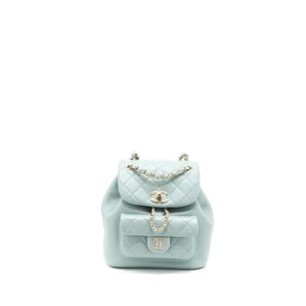 Chanel 23C Duma Mini Backpack Calfskin Light Grey LGHW (Microchip)