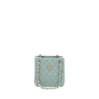 Chanel 23C Mini Bucket Caviar Light Grey LGHW (Microchip)