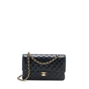 Chanel Medium Classic Double Flap Bag Caviar Black GHW (Microchip)