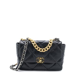 Chanel Medium 19 Bag Lambskin Black Multicolour Hardware