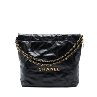 Chanel Small 22 Bag Shiny Calfskin Black GHW (Microchip)
