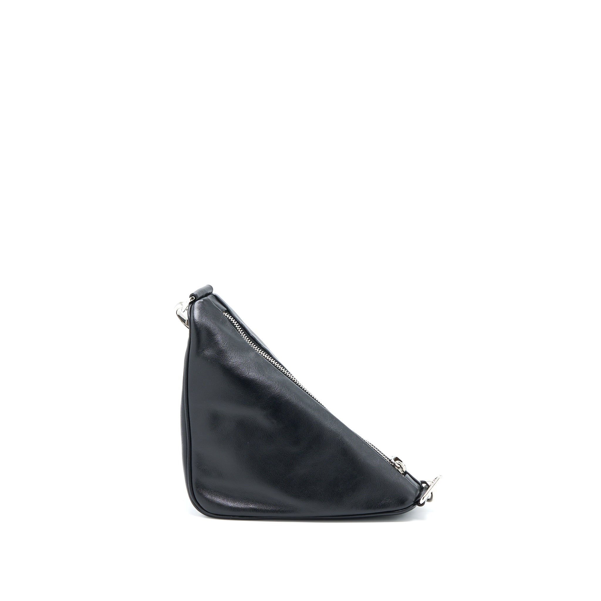 Prada Triangle Leather Shoulder Bag Black SHW - Image 2