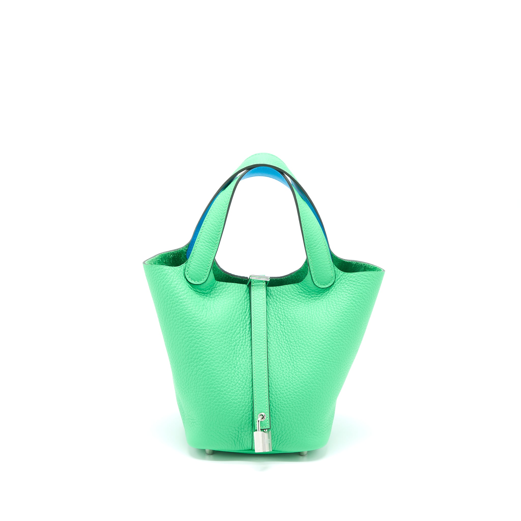 Hermes Picotin 18 Lock Bag Clemence Vert Comics/Bleu Frida SHW Stamp B