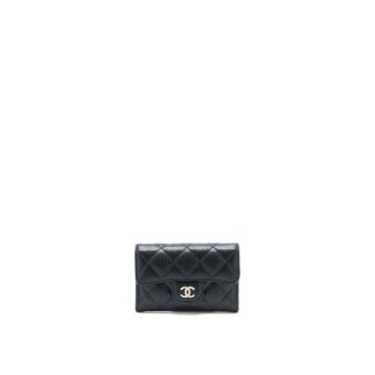 Chanel Classic Flap Card Holder Caviar Black SHW
