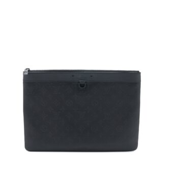 Louis Vuitton Discovery Pochette Monogram Shadow Black with Black Hardware