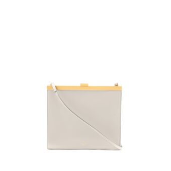 Celine Mini Clasp Shoulder Bag Light Grey Ruthenium GHW