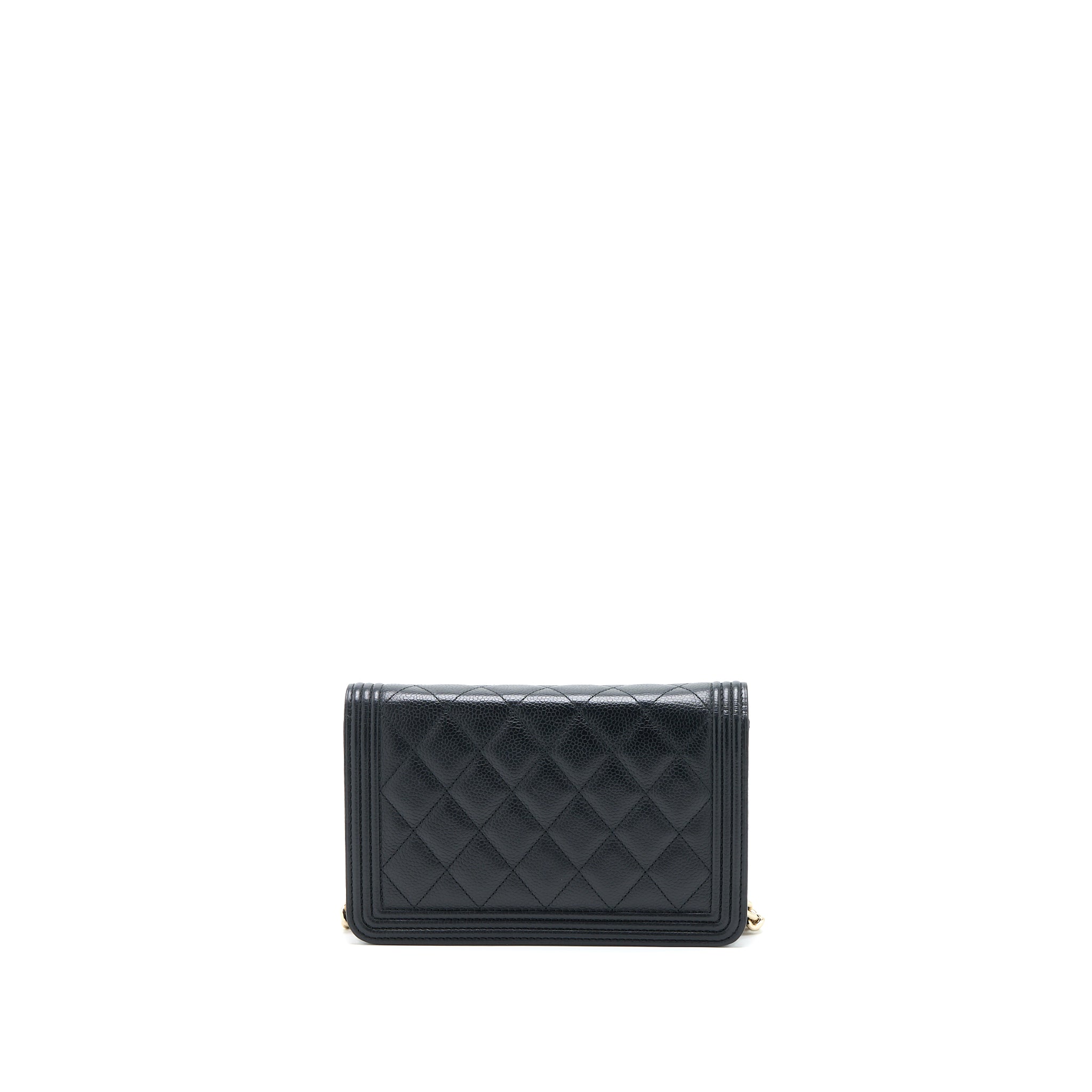 Chanel Boy Wallet On Chain Caviar Black LGHW - Image 2