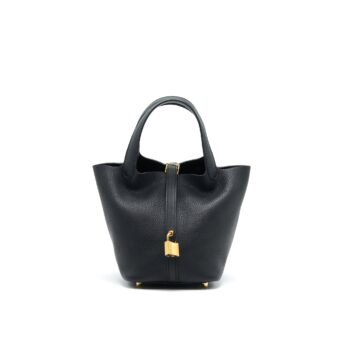 Hermes Picotin Lock 18 Black GHW Stamp D