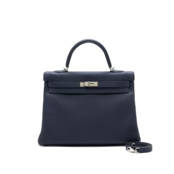 HERMES KELLY 35 BLEU NUIT SHW STAMP A
