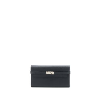 Hermes Kelly Long Wallet Epsom Black SHW Stamp C