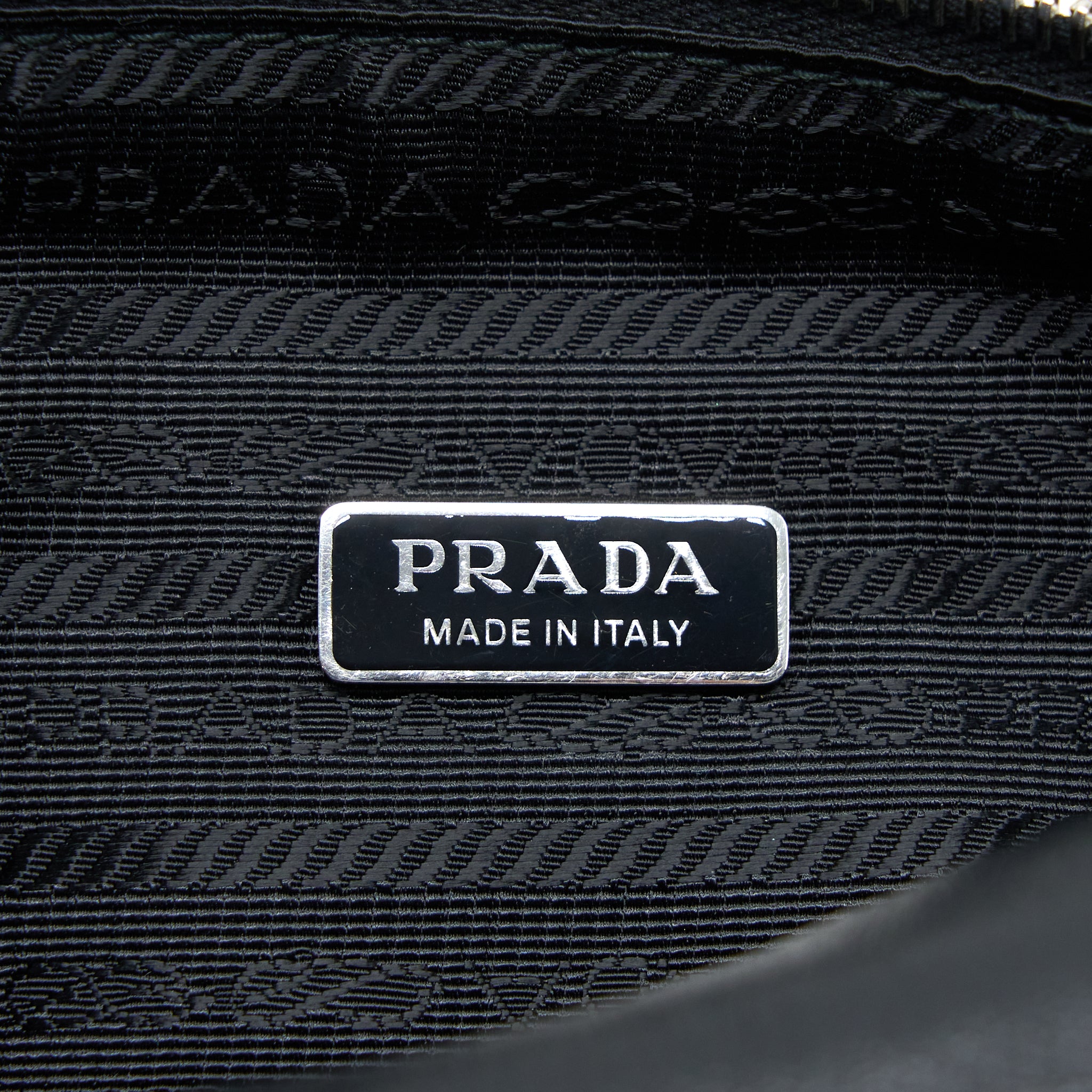 Prada Triangle Leather Shoulder Bag Black SHW - Image 12