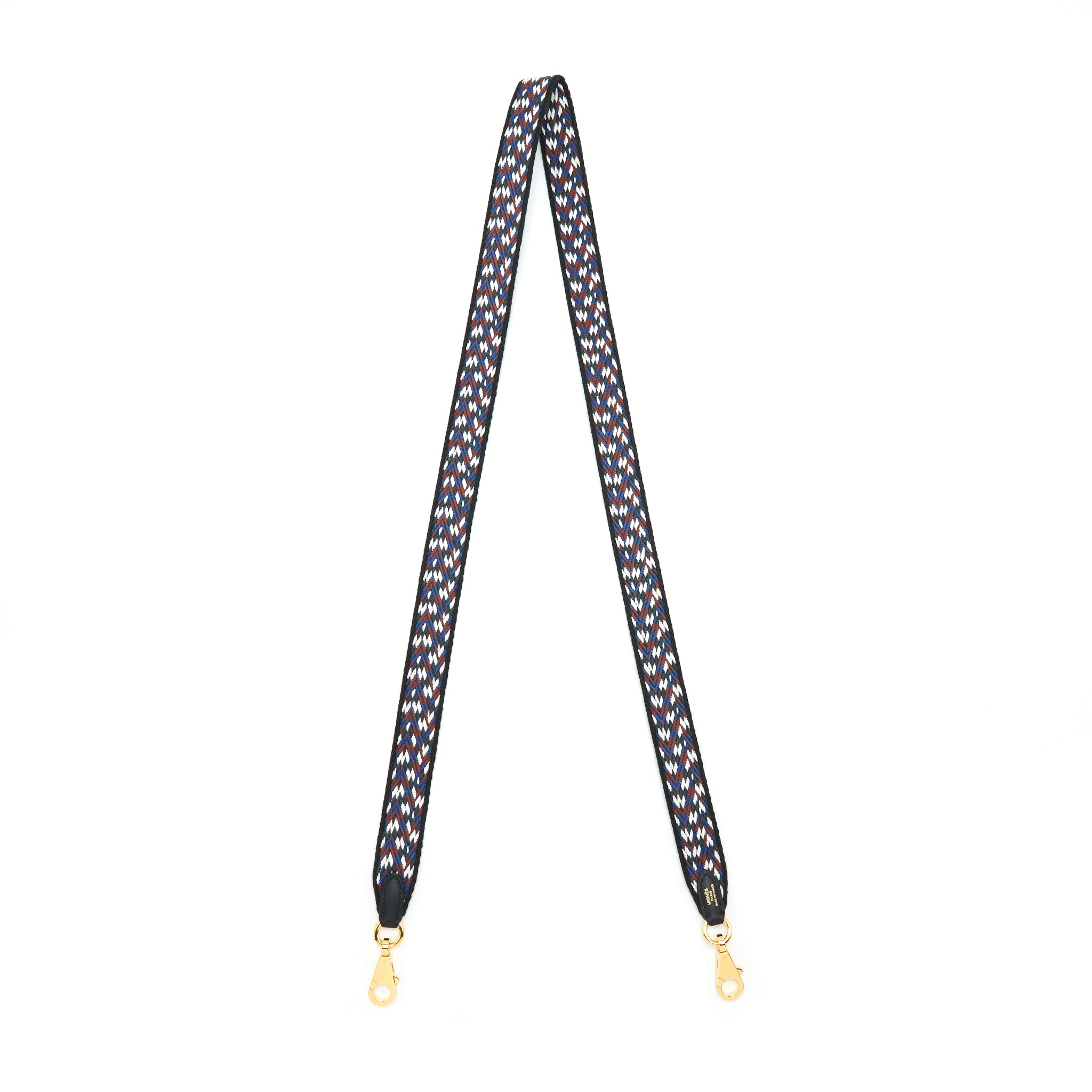 Hermes 105cm Multicolour Canvas Strap Black GHW Stamp D
