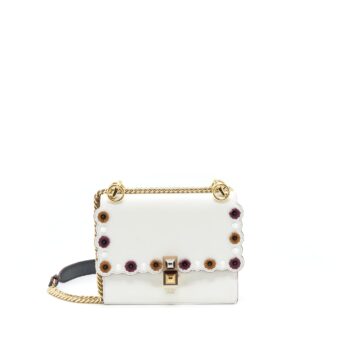 Fendi Kan I Bag White/Multicolour Gold And Silver Hardware