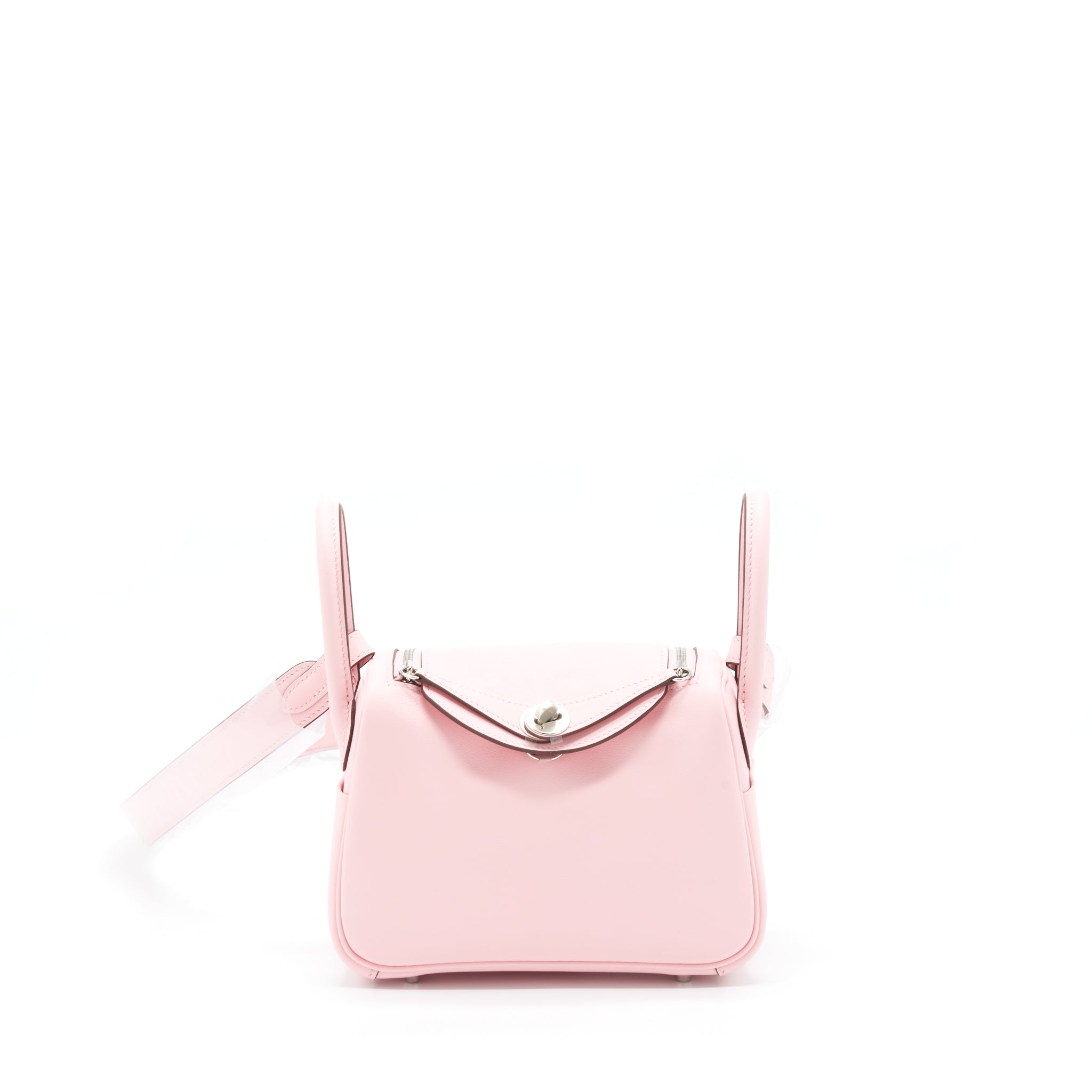 Hermes Mini Lindy Swift 3Q Rose Sakura SHW Stamp U
