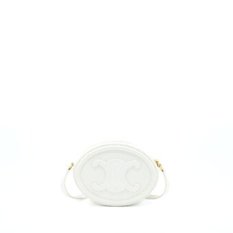 Celine Oval Bag Cuir Triumphed Calfskin White GHW