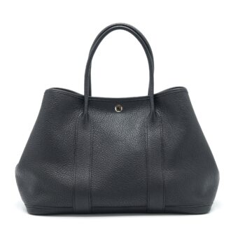 Hermes Garden Party 36 Black SHW Stamp X