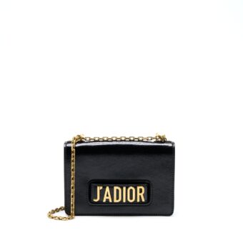 Dior J'adior Medium Flap Bag With Chain Black GHW