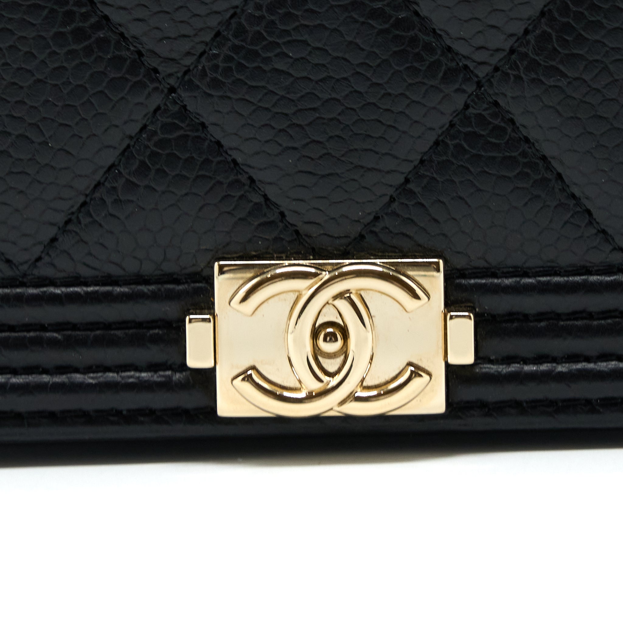 Chanel Boy Wallet On Chain Caviar Black LGHW - Image 6